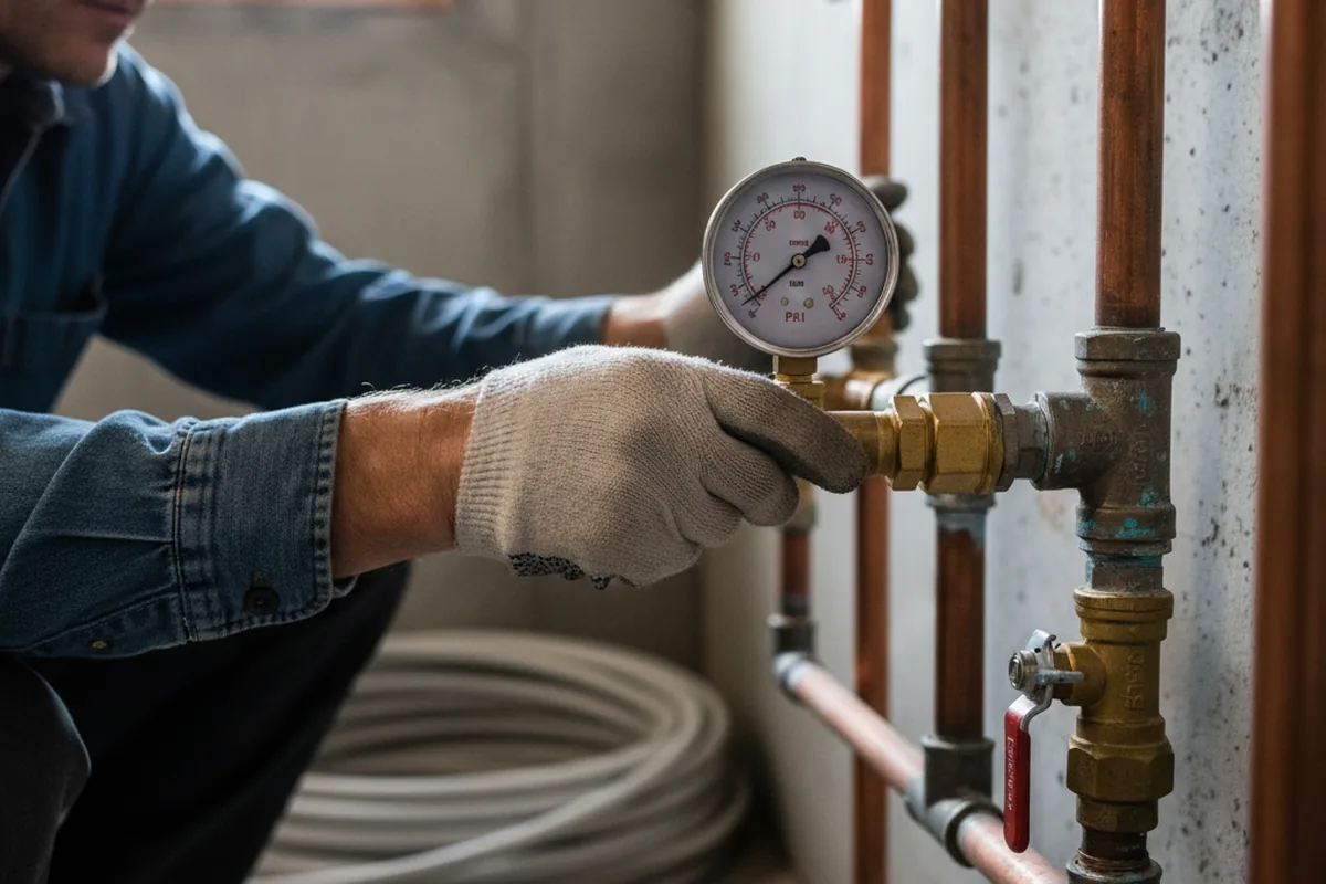 Pressure testing a repaired line during Water Line Repair in Latah